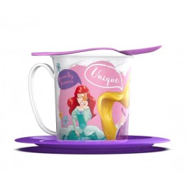 SET TAZA CON PLATO Y CUCHARA PRINCESAS