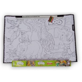 LAMINA P/COLOREAR 100X70 MUNDO ZOO 5502