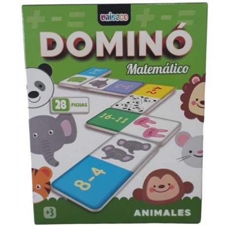DOMINO MATEMATICO ANIMALES 28FICHAS 4051