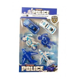 SET DE VEHICULOS POLICIA X 6 54691