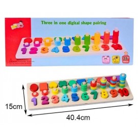 JUEGO FORMAS Y NUMEROS DE MADERA 26222
