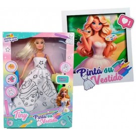 MUÑECA TINY VESTIDO PARA PINTAR 54928