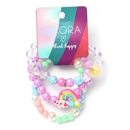 SET PULSERAS C/DIJE ARCOIRIS X3 37275