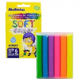 MASA DE MOLDE SOFT GLITTER 6COL 90G 7360