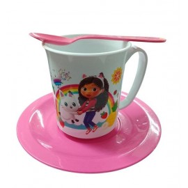 SET TAZA CON PLATO Y CUCHARA GABBY DOLL