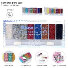 SOMBRAS P/OJOS C/GLITTER X8 TONOS 39554