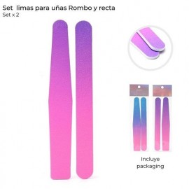 SET LIMAS PARA UÑAS ROMBO Y RECTA 38866
