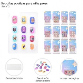SET UÑAS POSTIZAS P/NIÑAS PRES X12 38958