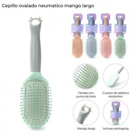 CEPILLO OVALADO MANGO LARGO PASTEL 39018