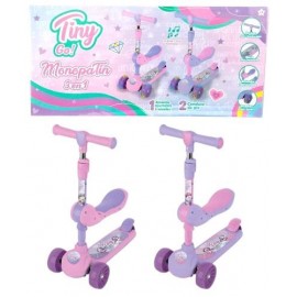MONOPATIN 3 EN 1 C/LUZ ANDADOR ROSA12240