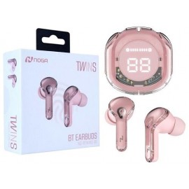 AURICULAR BT TWINS TRANSP ROSA