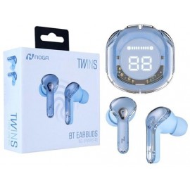 AURICULAR BT TWINS TRANSP AZUL