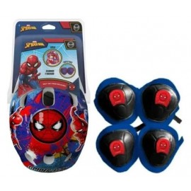 KIT CASCO + PROTECTORES SPIDERMAN 12278