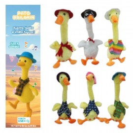 PATO BAILARIN C/LUZ/SONID USB 30CM 56386